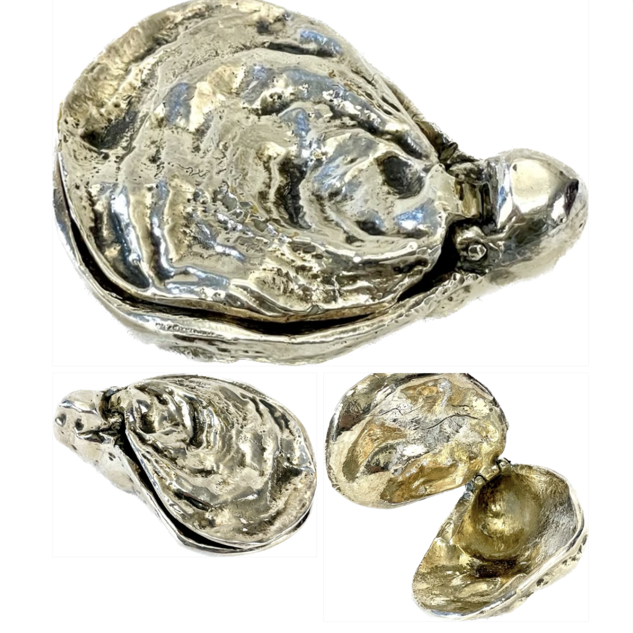 Silver plated vintage copper/Bronze oyster