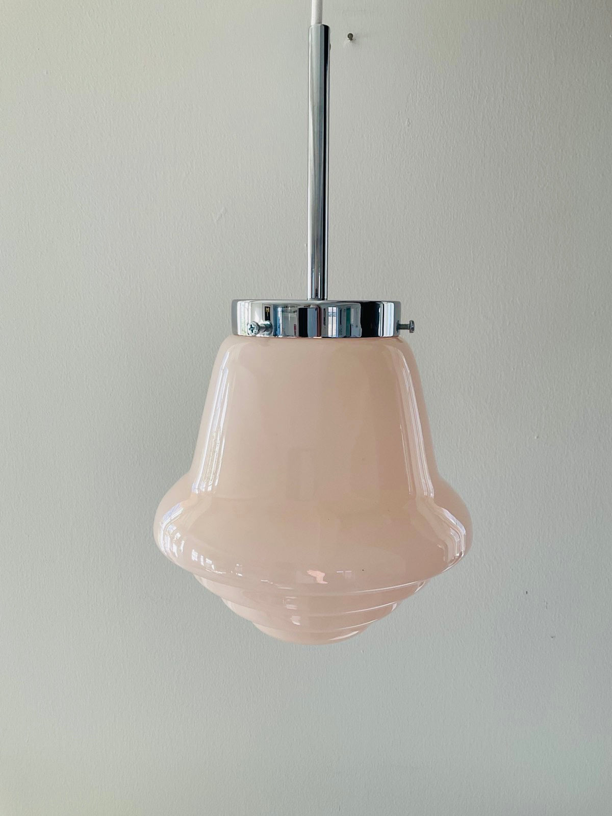 Sart rosa vintage opaline loftlampe