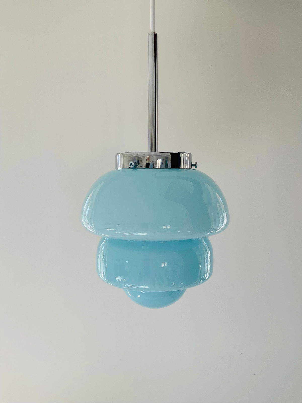 Vintage blå opaline loftlampe