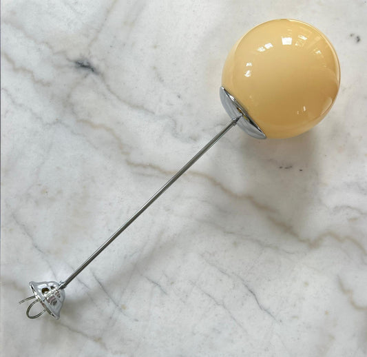 Opaline ceiling lamp with chrome rod H:72cm